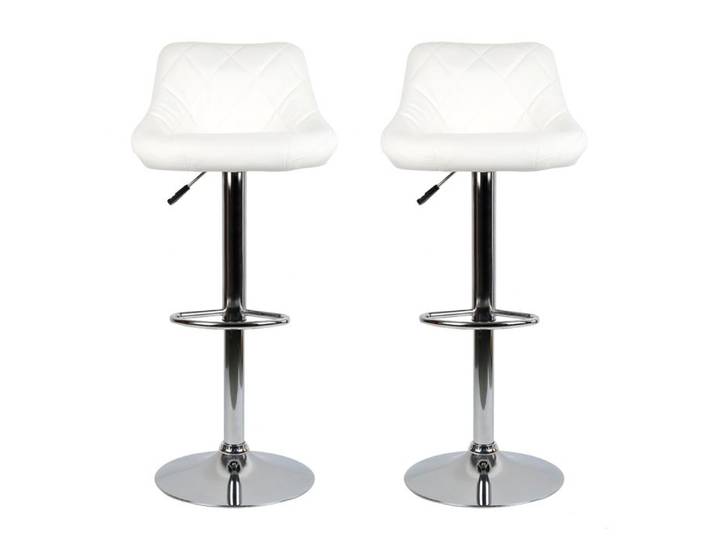 MIPAN Tabouret de Bar Lot de 2 Hauteur réglable Blanc