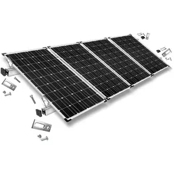 Befestigungskit mit Stockschrauben für Schrägdachmontage 4 Solarpanels Rahmenhöhe 35mm