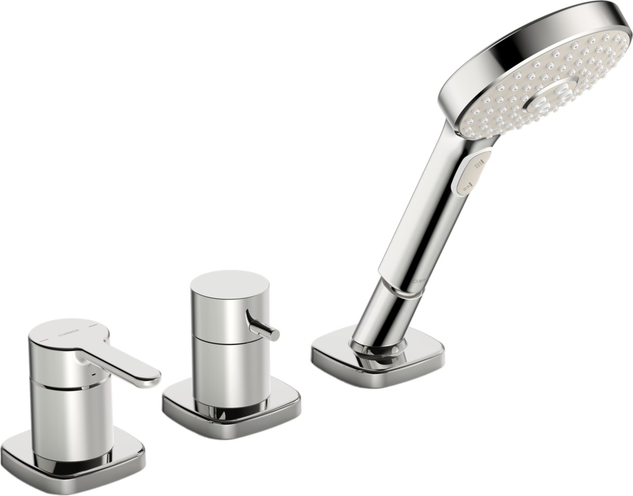 Hansadesigno Hansa Hansadesigno Mitigeur monocommande pour tous les sets d'installation à 3 trous, rosace bord doux, chrome