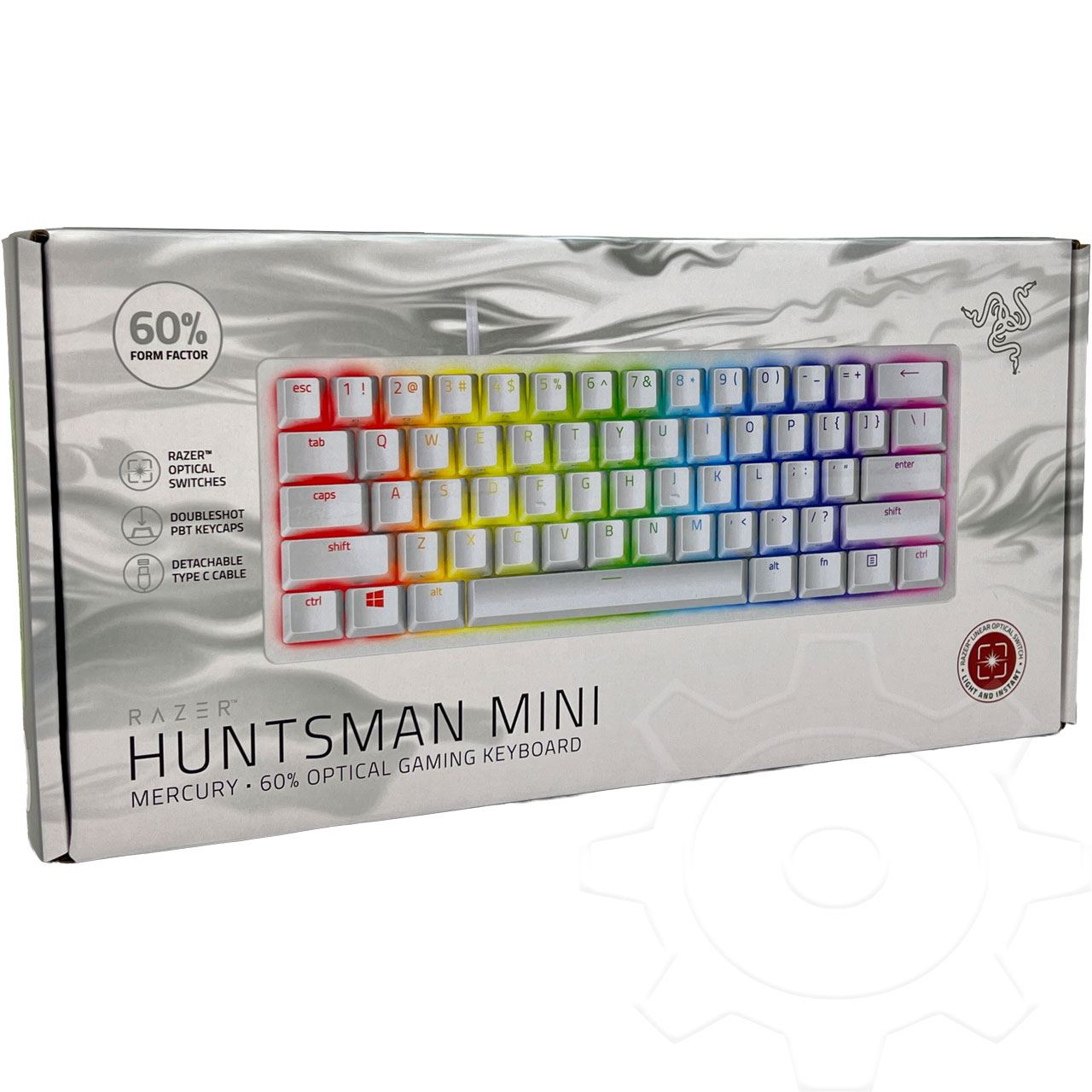 Razer Huntsman Mini Mercury Gaming Tastatur, optische Switches - weiß, ISO DE