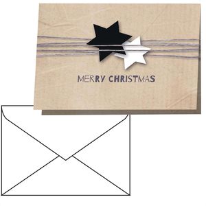 Sigel Weihnachtskarte DS079, Christmas Wrapping, 105 x 148mm (A6), Klappkarte mit Umschlag, 25Stück