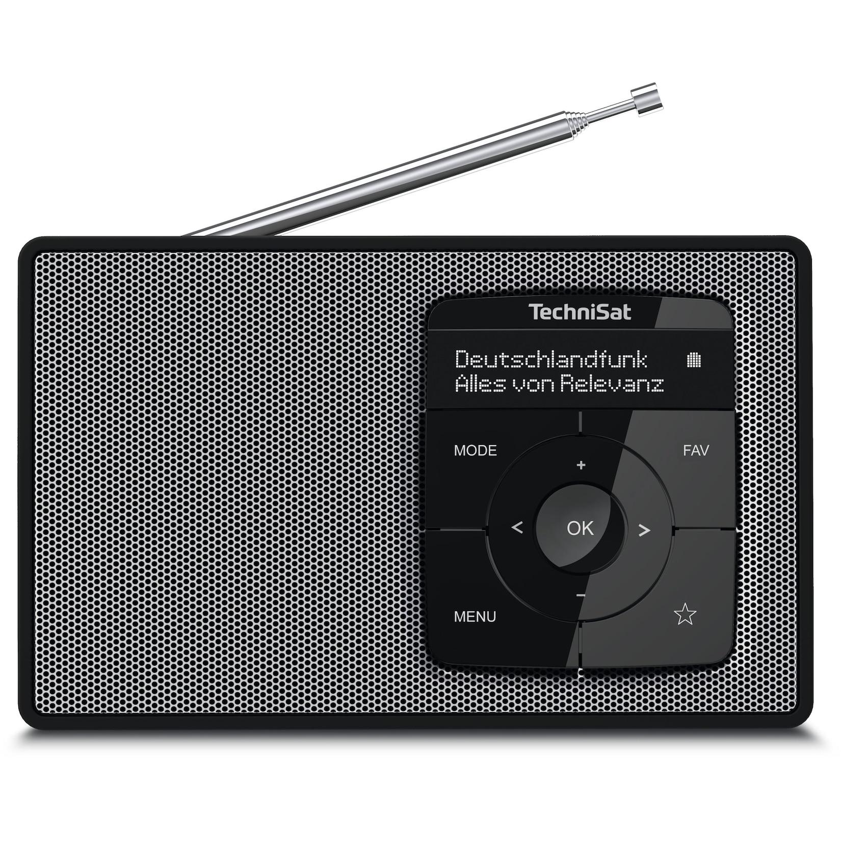 TechniSat DIGITRADIO 2 Portables DAB+/UKW-Radio, Bluetooth schwarz/silber