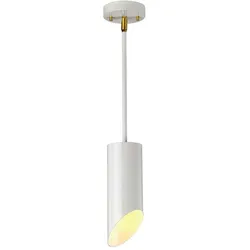 Pendellampe Hängeleuchte Deckenleuchte Stahl Messing Weiß D 11 cm Designleuchte