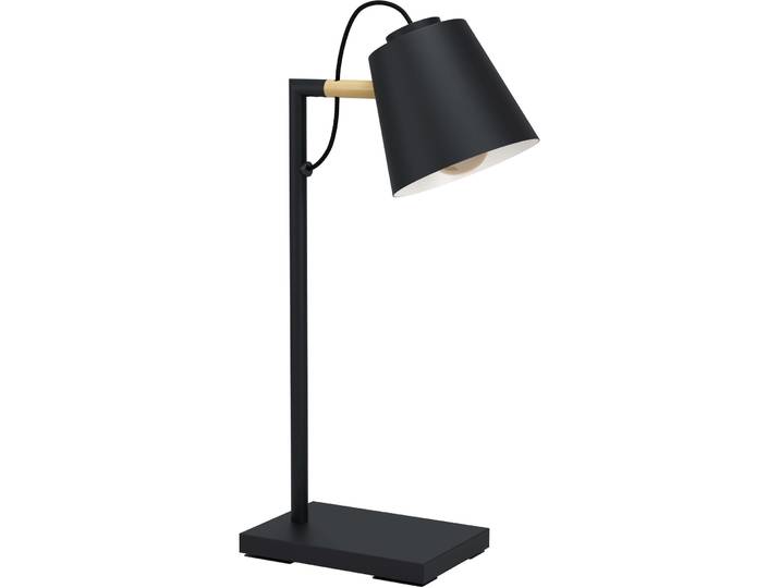 Eglo Tischlampe Lacey Schwarz, braun Holz/Stahl H 48.5 cm