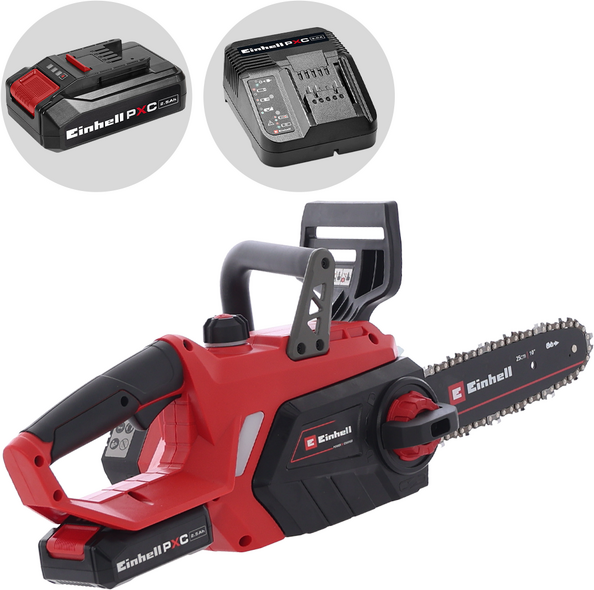Einhell GE-LC 18/25-1 Li Kit - Tronçonneuse à batterie 18 V 2,5 Ah - Guide de 25 cm