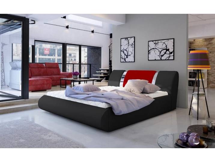 Xlmoebel Polsterbett Boxspringbett in Schwarz und Weiß mit eleganter Ästhetik, Hergestellt in Europa