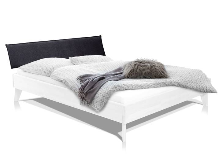 CALIDO 4-Fuß-Bett mit Polsterkopfteil, Material Massivholz