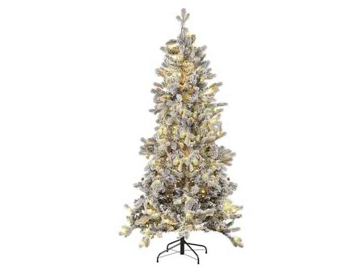 Künstlicher Weihnachtsbaum schneebedeckt 180 cm mit LED-Beleuchtung weiß Tatlow