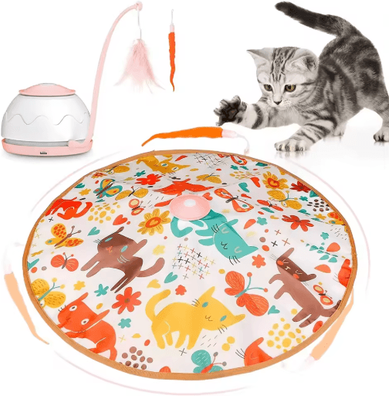 Inspire Picks Automatic Interactive Cat Wand Toy Motion Activated Feather Exercise Toy pink