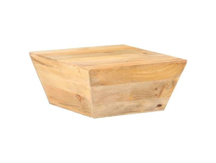 furnicato Couchtisch Eleganter Vintage aus Vollholz 66x66x30 cm in Naturfarbe (1-St), Verschleißfester Wohnzimmertisch in V-Form ohne Montageaufwand