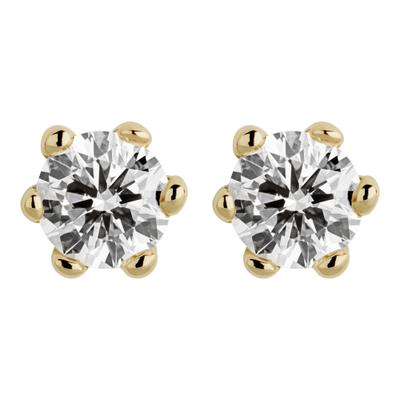 Paar Ohrstecker OROLINO "Gold 585 mit 2 natürlichen Brillanten zus. 0,25ct.", gelb (gelb, weiß), Ohrringe, Damen, one-size, 0,25 SI = kleine Einschlüsse, Gold