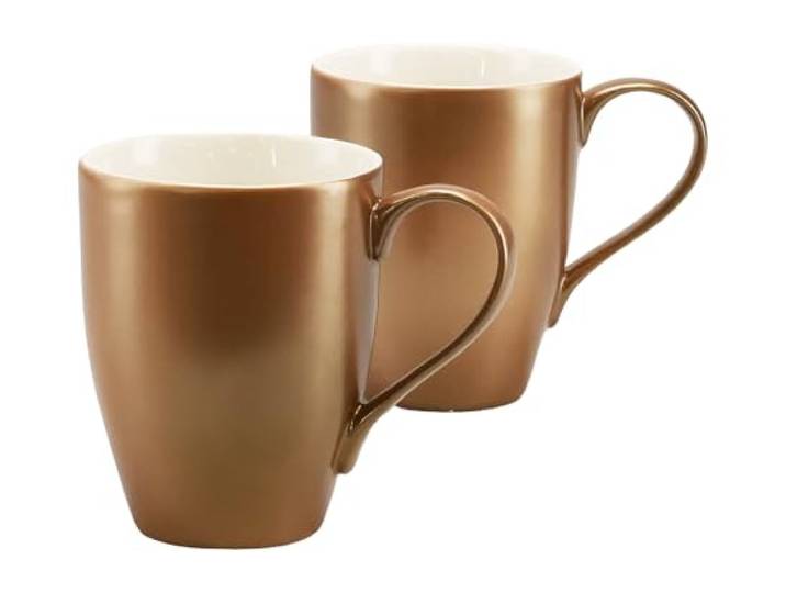 Creatable\, 25847\, Série GOLDEN DAYS blanche\, ensemble de tasses bistrot 2 pièces.