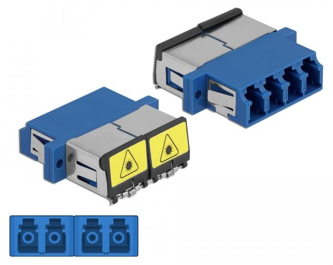 Delock Optische koppeling LC Quad naar LC Quad, single-mode, blauw