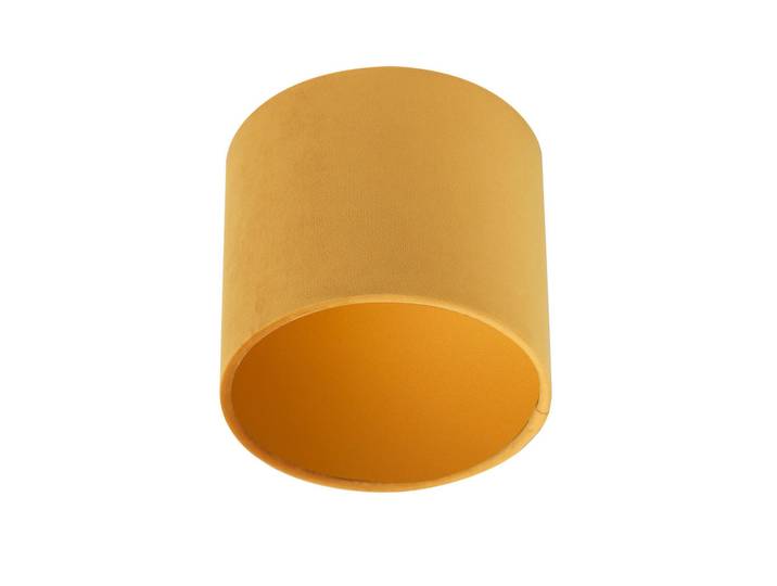 Leuchtenschirm Velour, Gelb, Metall, zylindrisch, E27, 23 cm, Lampen & Leuchten, Innenbeleuchtung, Lampenschirme