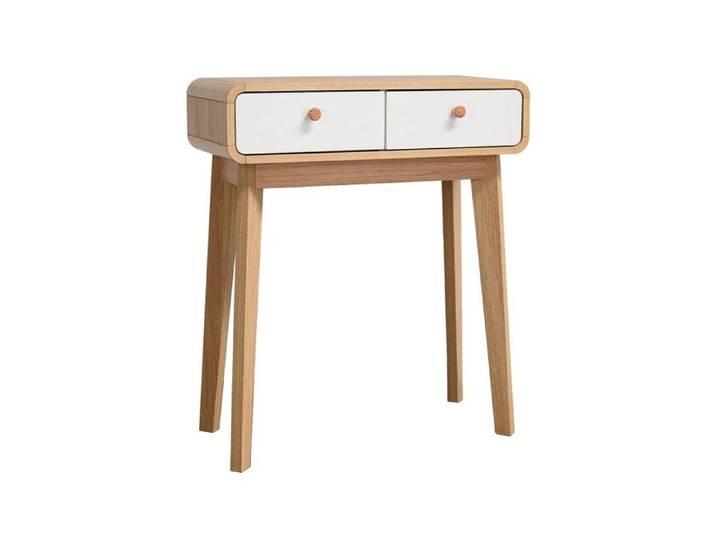 Cassie - Table Console Avec 2 Tiroirs En Effet Chêne Blanc/Chêne