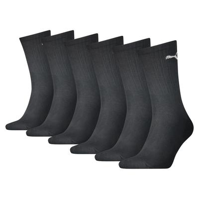Socken PUMA "PUMA UNISEX CREW SOCK 6P ECOM", Herren, Gr. 35-38, schwarz, Baumwollmischung, Socken Socken, Cat-Logo, Frottee-Sohle, Ripp-Bündchen