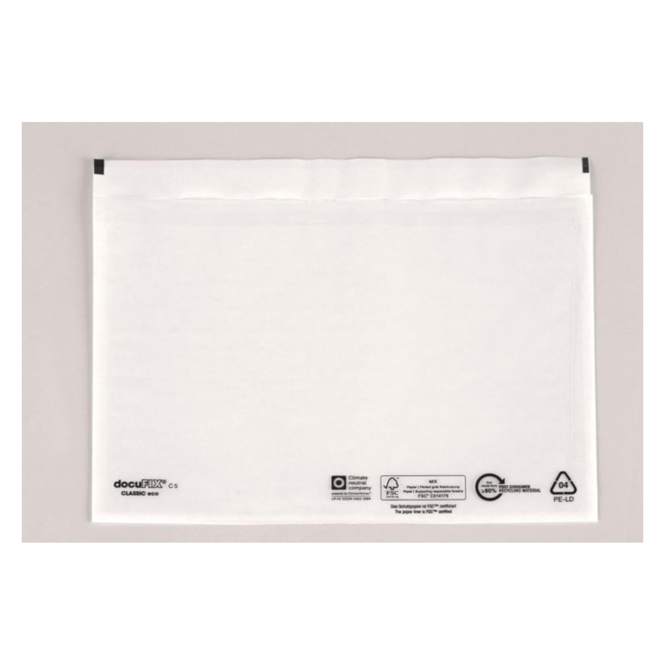 Docufix 500 CLASSIC Lieferscheintaschen eco Kunststoff DIN C5 (C5, 500 Stk.) (2FVDO335113PCR)