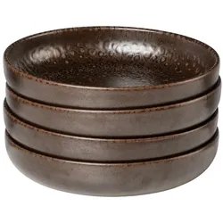 Gipfelstück Suppenteller-Set, Steinzeug Glockenklang Bronze / Braun