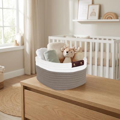 Better Trends Cotton Rope Storage Basket with Handles, Woven Storage Basket for Shelves, Toys, Books, Towels & Home Organization