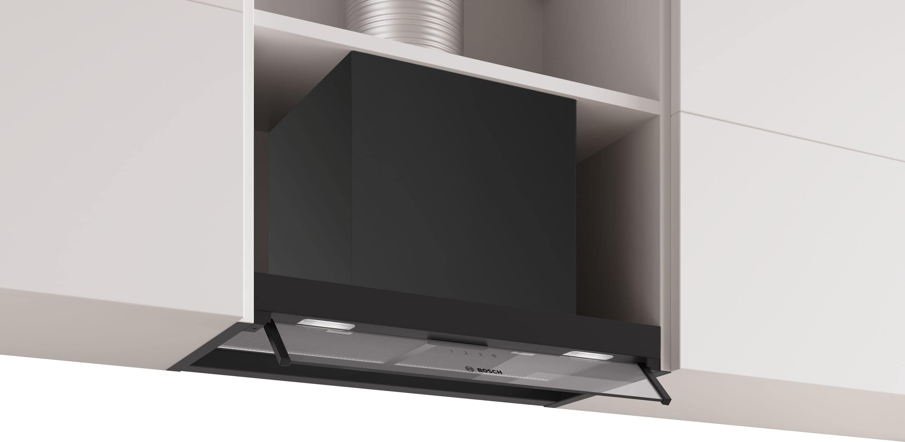 Bosch Serie 4 DBB65CC60 Abluft/Umluft Dunstabzugshaube/Esse Einbau 60 cm (Schwarz)