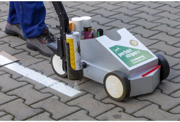 A.M.P.E.R.E. Traffic Gulvmarkeringssæt M/vogn+maling,Hvid