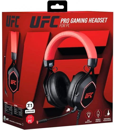 Konix UFC Pro 7.1 Wired Gaming Headset - Black/Red