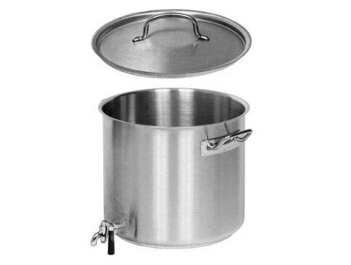 Kartoffelkocher Kochtopf mit Deckel und Auslaufhahn – 28 cm Ø, 17 Liter, robuster CNS Edelstahl, ideal für große Mengen