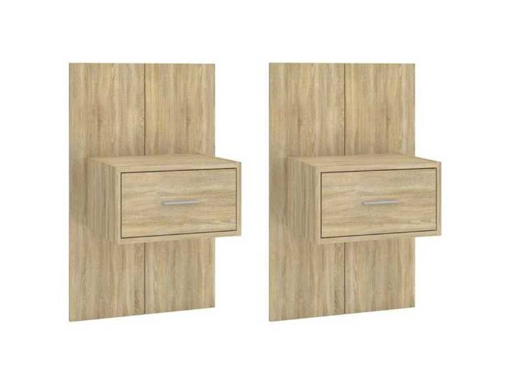 NEW Lot de 2 chevets murales - UU - Table de chevet/nuit - Chêne sonoma FR_85234