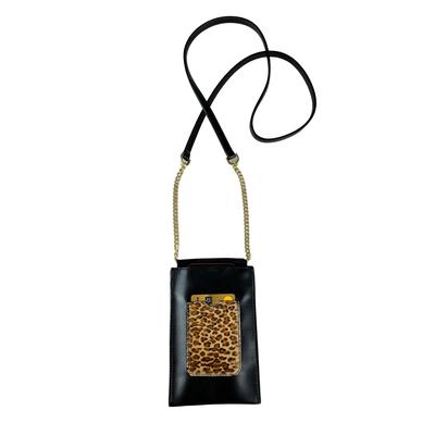 Umhängetasche "Handy Leo", Damen, Gr. B/H/T: 17cm x 10cm x 1cm onesize, schwarz, Leder, COLLEZIONE ALESSANDRO, Taschen Umhängetasche, aus Leder, mit Kreditkartenfach