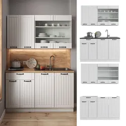 Vicco Küchenzeile Single Einbauküche Landhaus 140 cm Küchen Fame-Line Weiß