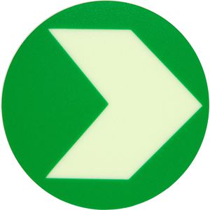 Abtec Bodenmarkierung, Ø 9,5 cm, nachleuchtend, Fluchtwegpfeil