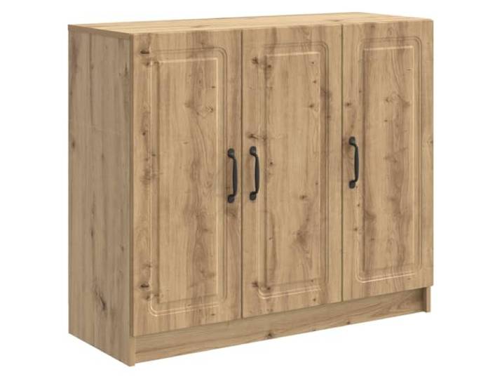 KKgypkn Sideboard Artisan-Eiche 89 x 34,5 x 77 cm Holzwerkstoff Metallgriffe, 90-Grad-Pendeltüren, pflegeleicht, viel Stauraum mit Regalbrettern