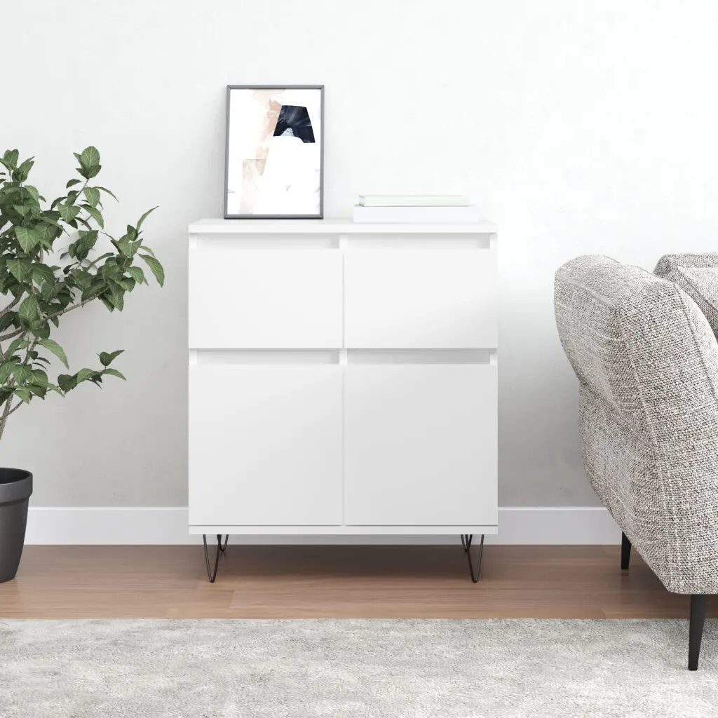 George Oliver Isa Iron 2 -Door Accent Cabinet White 70cm H X 60cm W X 35cm D