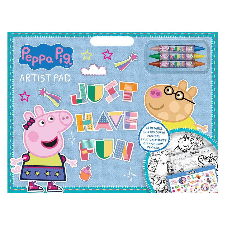 Peppa Pig Artist pad with 3 crayons & sticker sheet (085902677-PEARP3)
