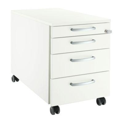Schäfer Shop Select Rollcontainer 1233, 4 Schübe, Griff rund, weiß/weiß