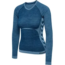 hummel hmlCLEA Seamless langarm Funktionsshirt Damen 7782 - navy peony/faded denim S