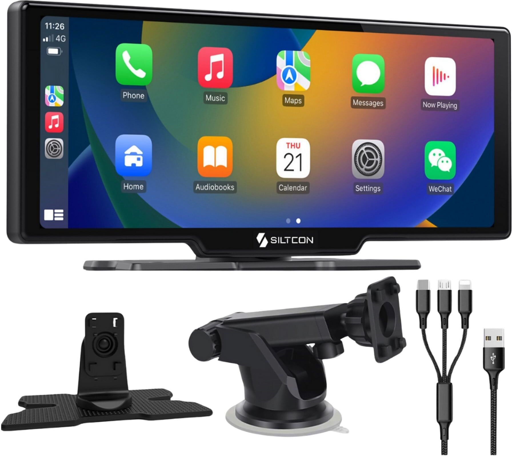 Siltcon CarPlay Bildschirm 10,26 Zoll Android Auto Touchscreen