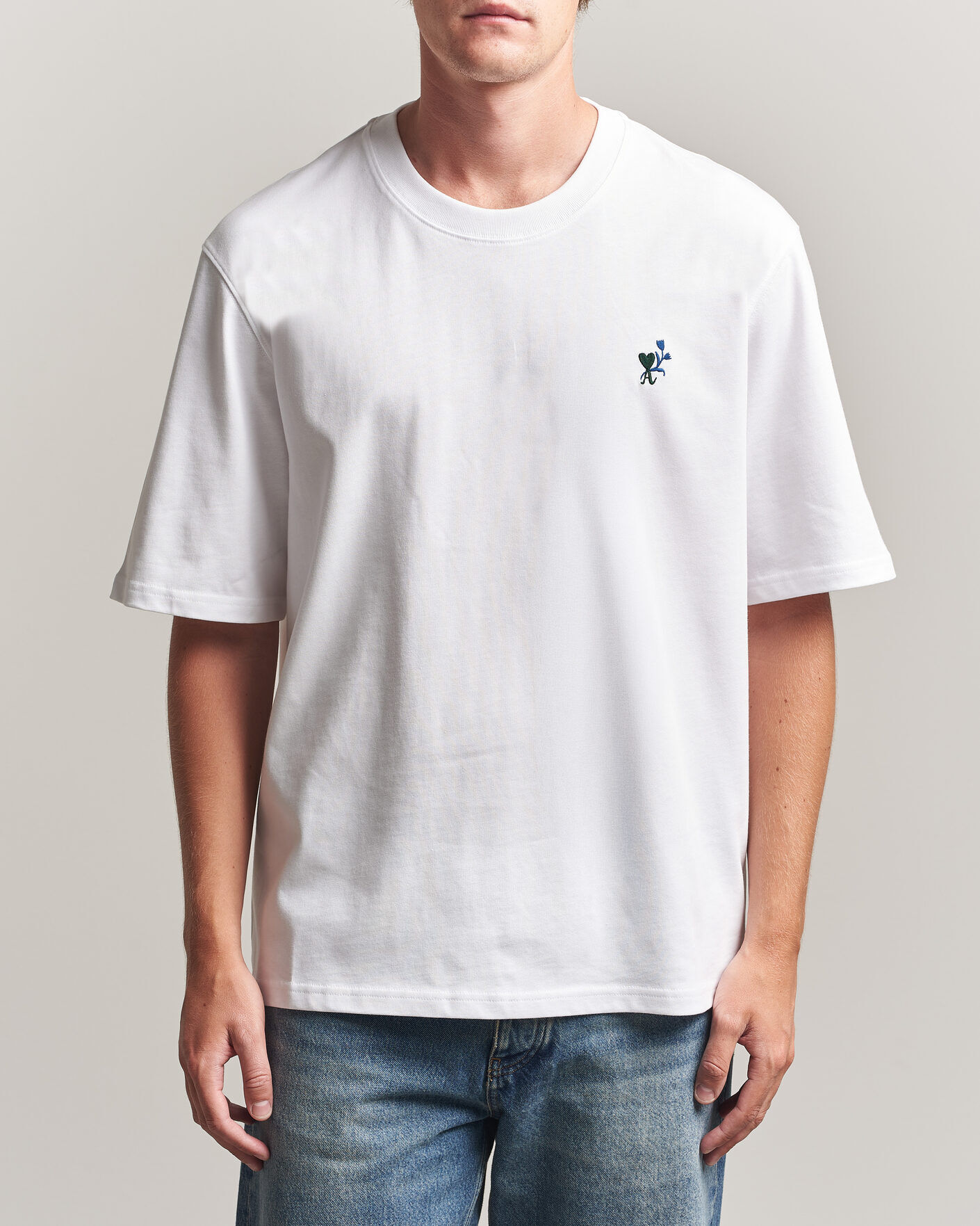 AMI Tulip Logo T-Shirt White men L Hvid