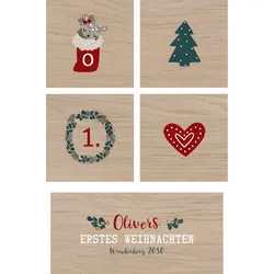 Holzklötze: Erstes Weihnachten individuell gestalten
