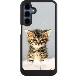 Nivocase Hülle für Samsung Galaxy A16 5G Handyhülle NIVOcore Case Schwarz Feder Haustier Katze (Samsung Galaxy A16 5G), Smartphone Hülle, Schwarz