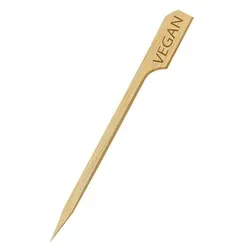 10.000 Bambus Food Marker Food-Marker Picker "VEGAN" 9 cm
