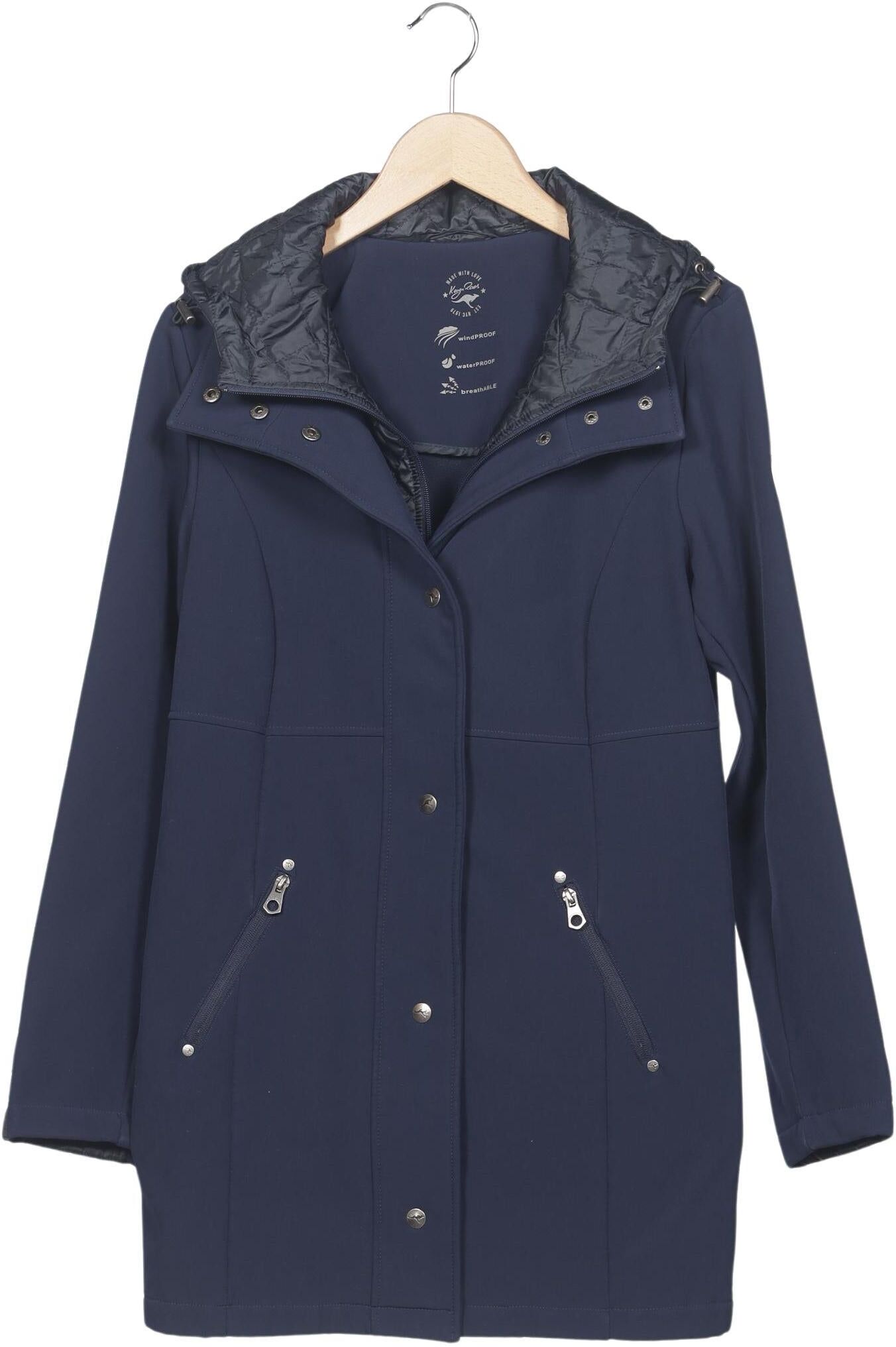 KangaROOS Damen Mantel, Marineblau, Gr. EU 36, Synthetik / Elasthan / Tex / Membran - Second Hand