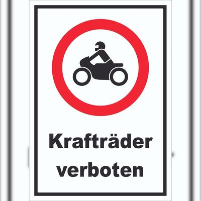 HB-Druck Schild Verbot Krafträder A0 (841x1189mm)