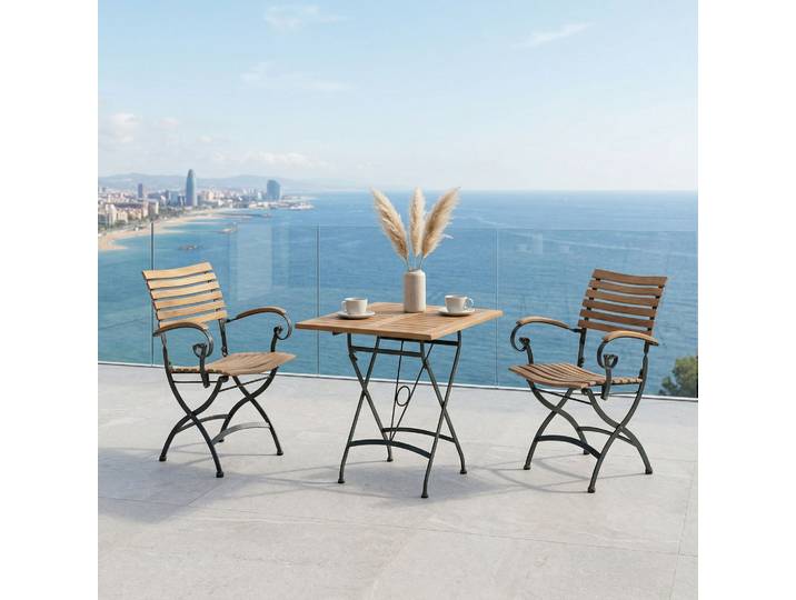 4Seasons Bellini Gartenmöbel Set 3-tlg. mit Klapptisch Lindau