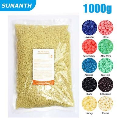 Quick Pick Pro Professional Hard Wax Beans, 1000g Bag, For Hair Removal Full Body, Low Melt Depilatory Wax Beads For Sensitive Skin 500g honey