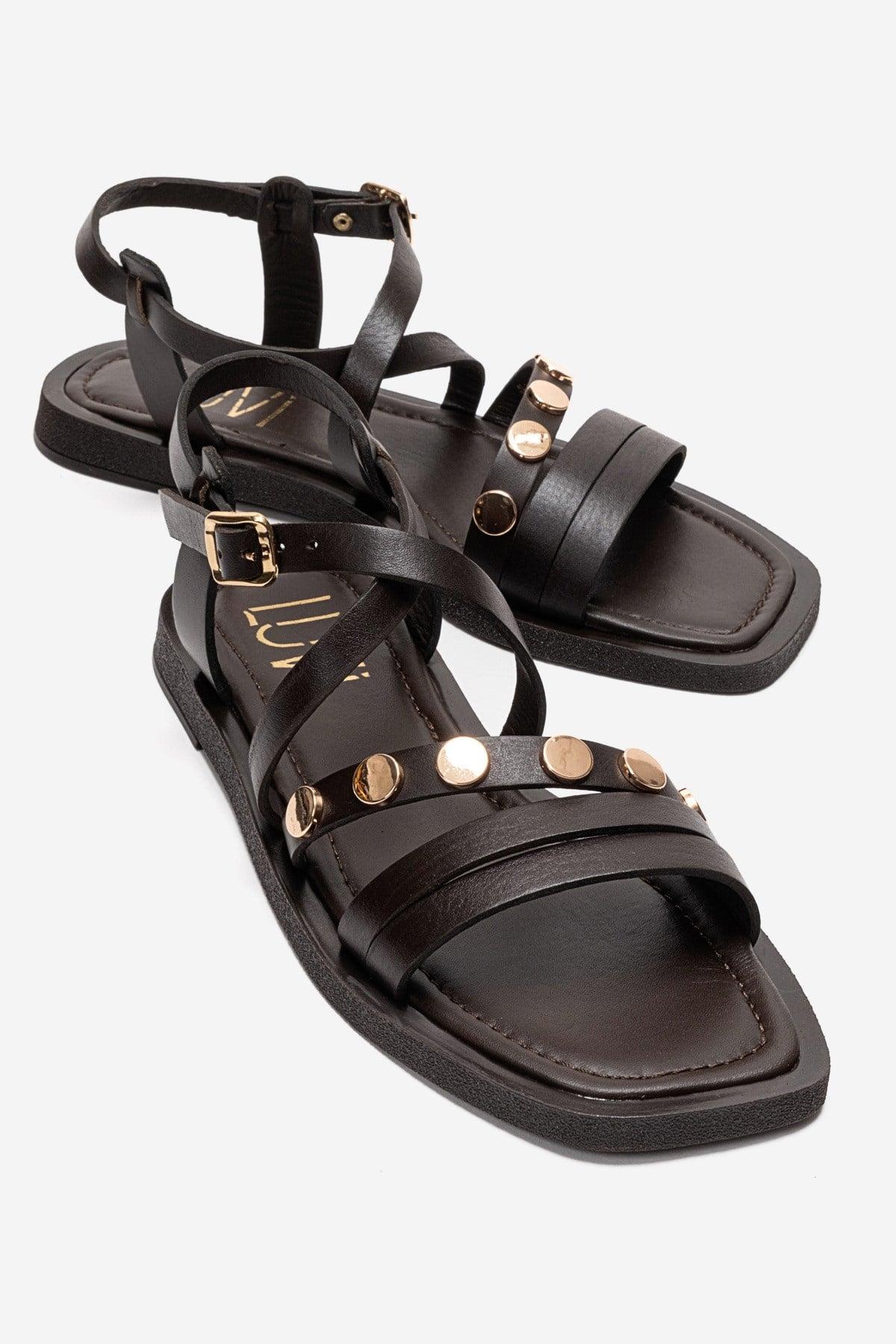 Poole Leder Sandale mit mehreren Riemen
