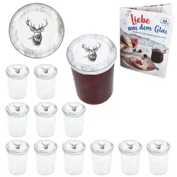 12er Set Sturzglas 435ml Einmachglas + TO-Deckel 82 Alois Hirsch + Heft
