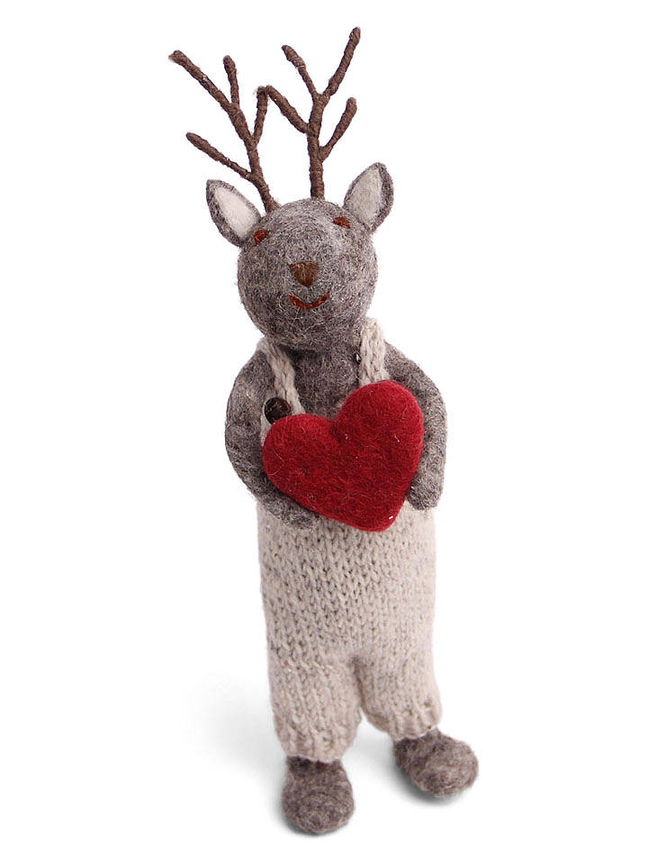 Gry & Sif Dekofigur "Deer" in Grau - (H)34 cm - onesize