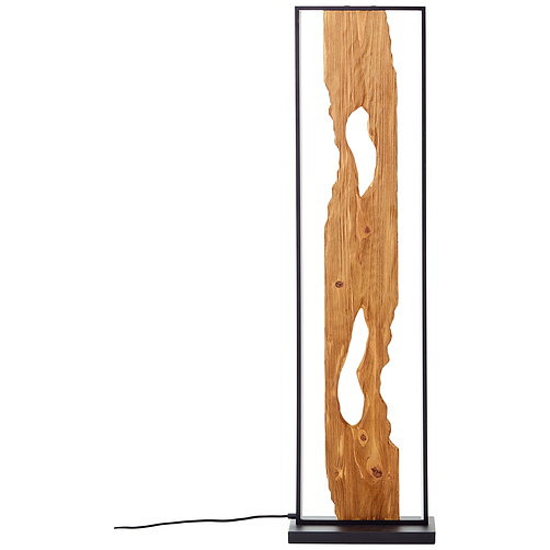 BRILLIANT Standleuchte Chaumont Alu/Metall/Holz, schwarz/holz 16963690