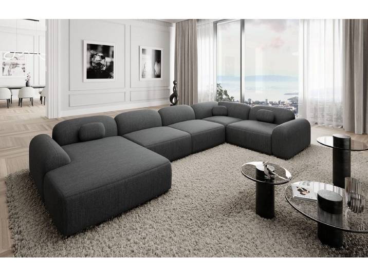 Wohnlandschaft Barcelona U-Form aus Stoff